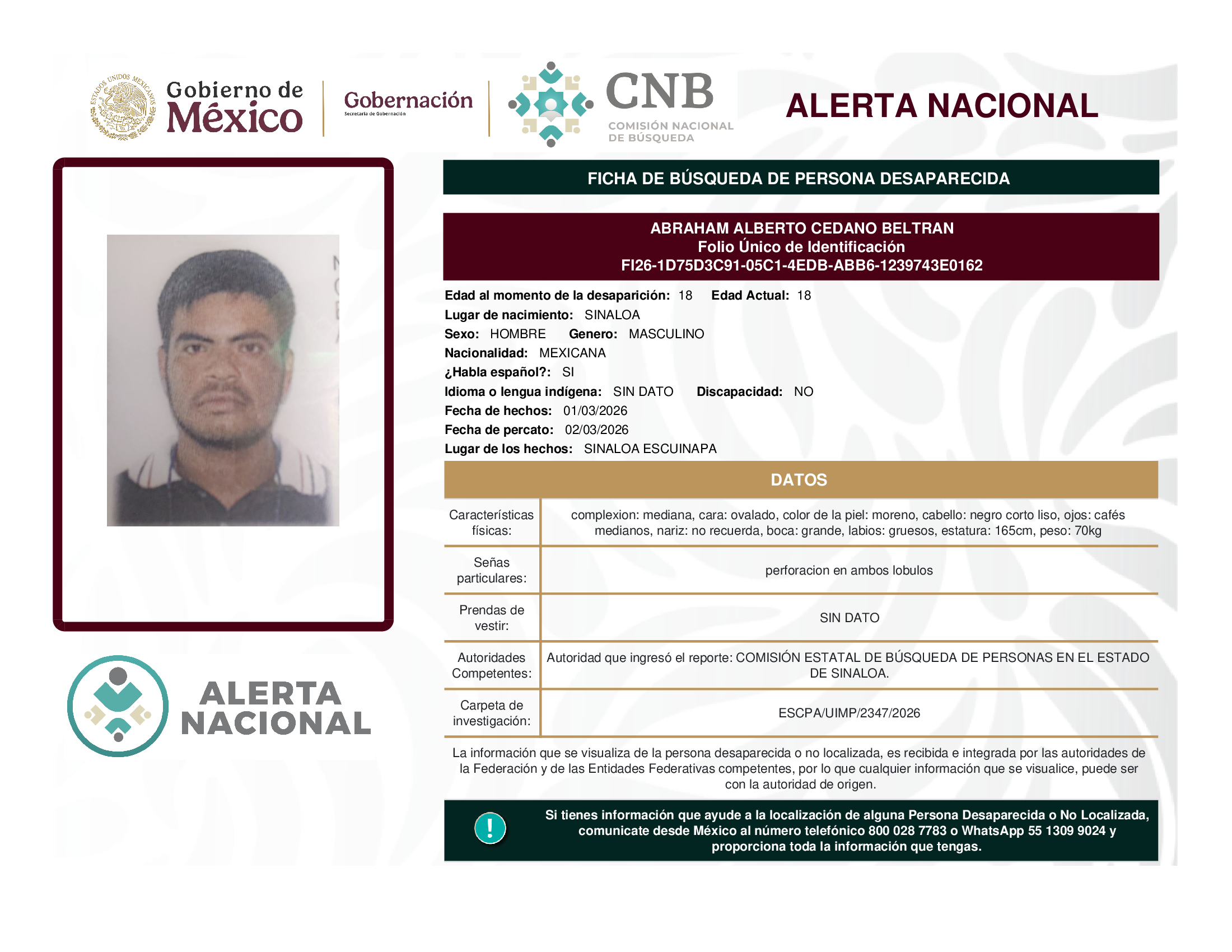 Abraham Alberto Cedano Beltran