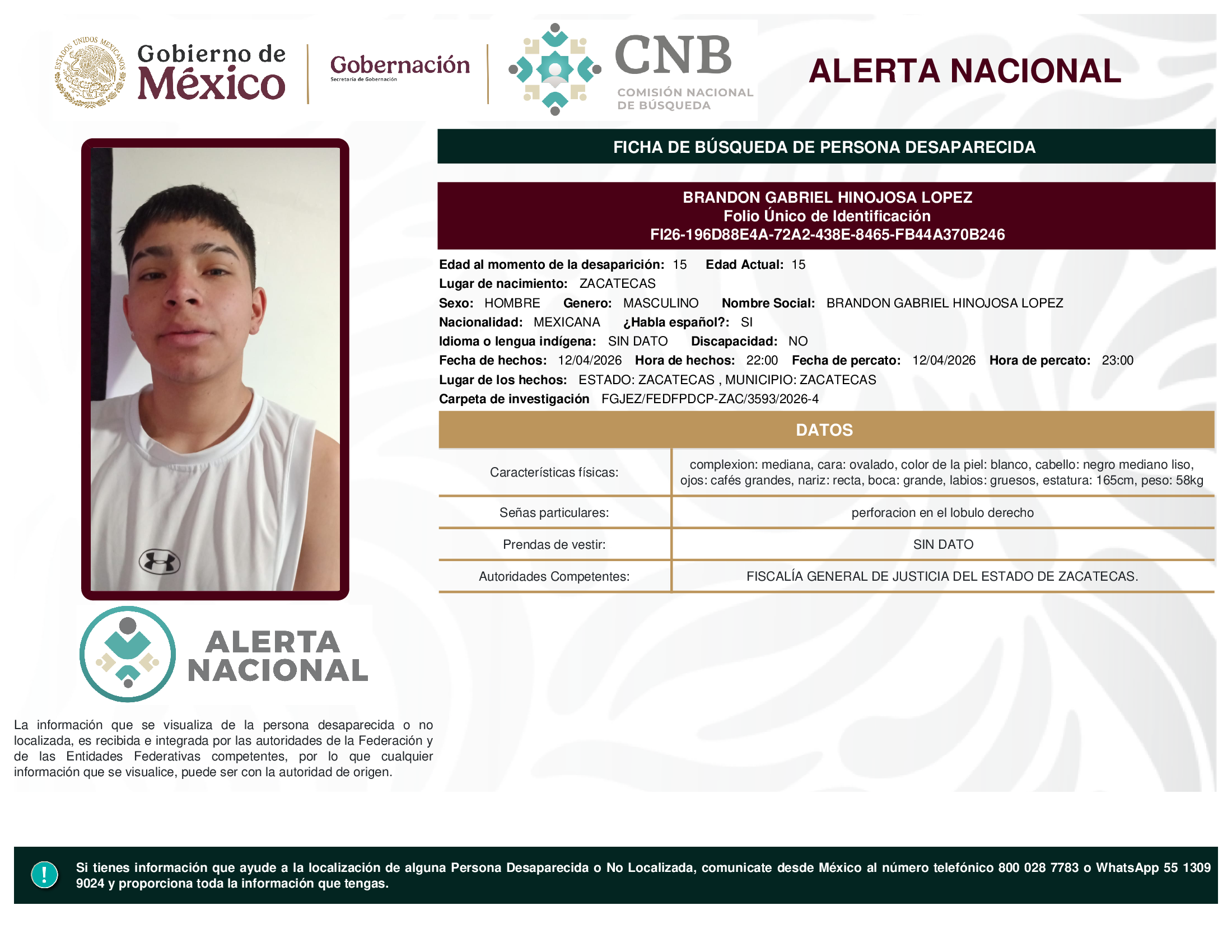 Brandon Gabriel Hinojosa López