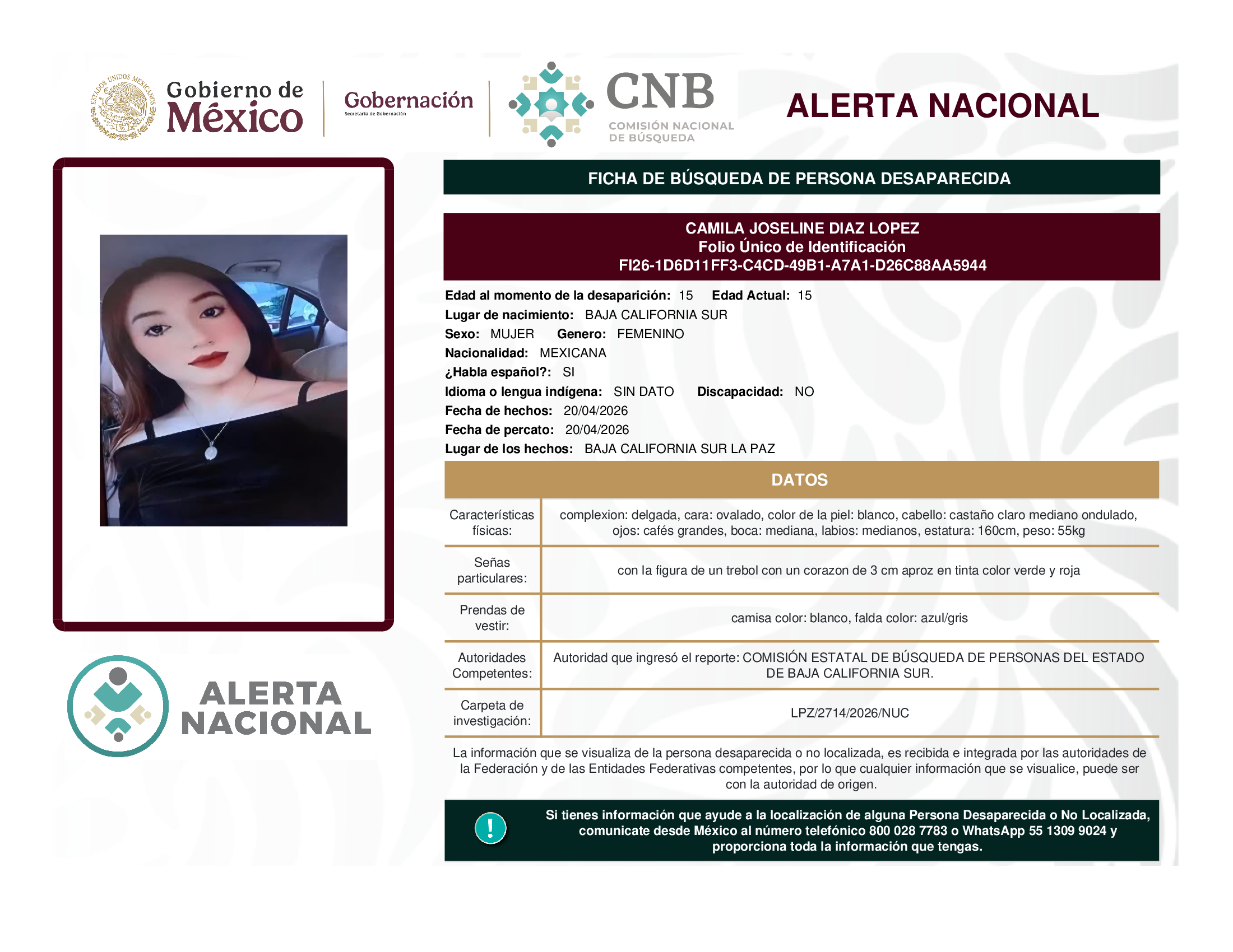 Camila Joseline Díaz López