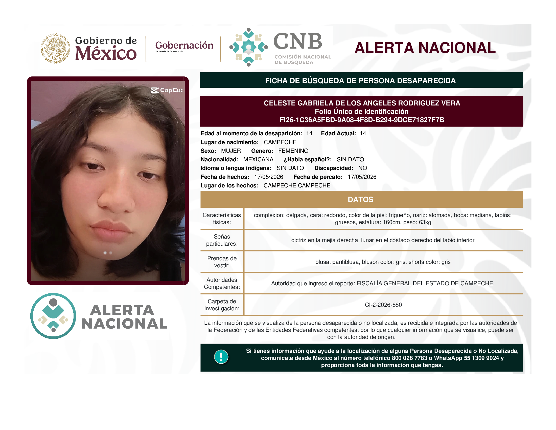 Celeste Gabriela De Los Angeles Rodríguez Vera