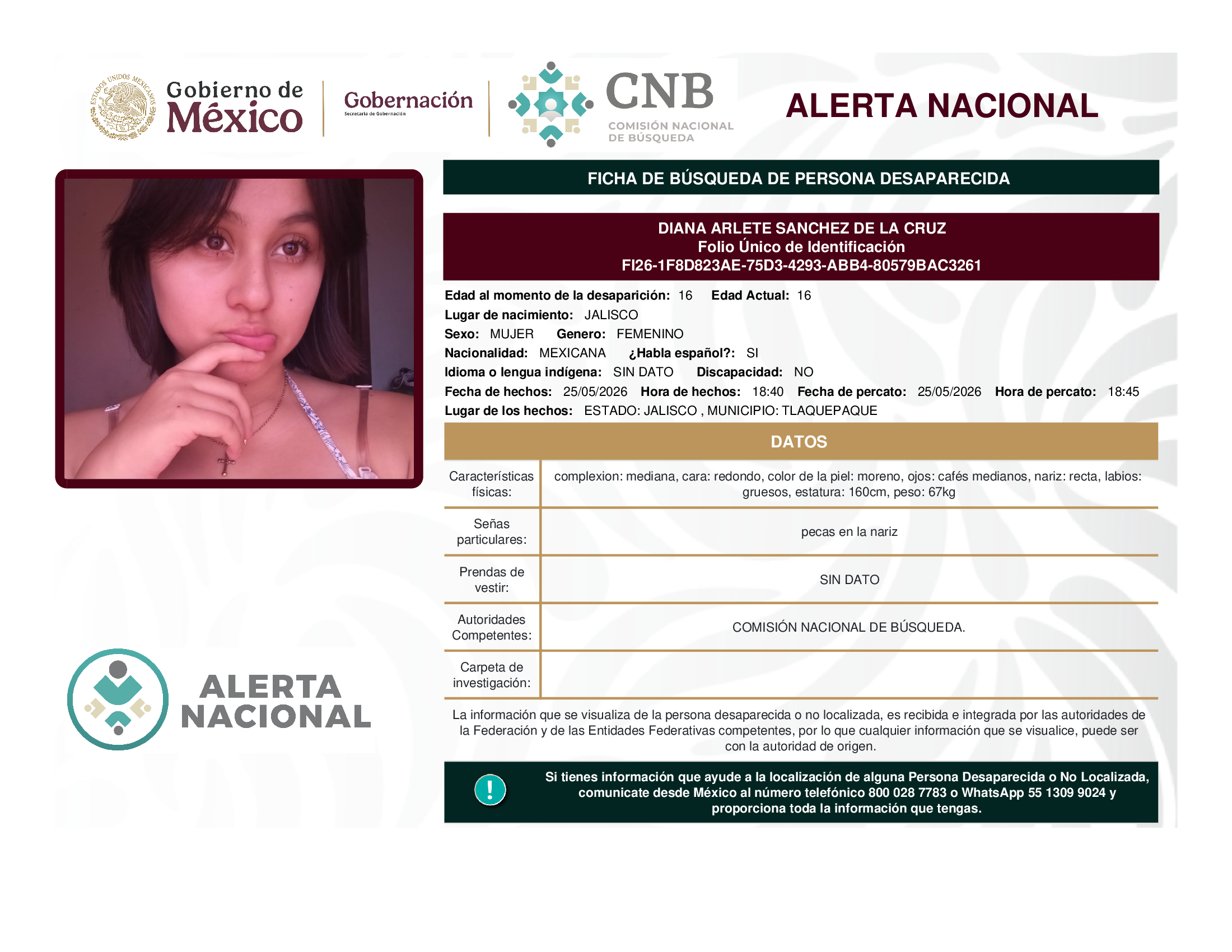 Diana Arlete Sánchez De La Cruz
