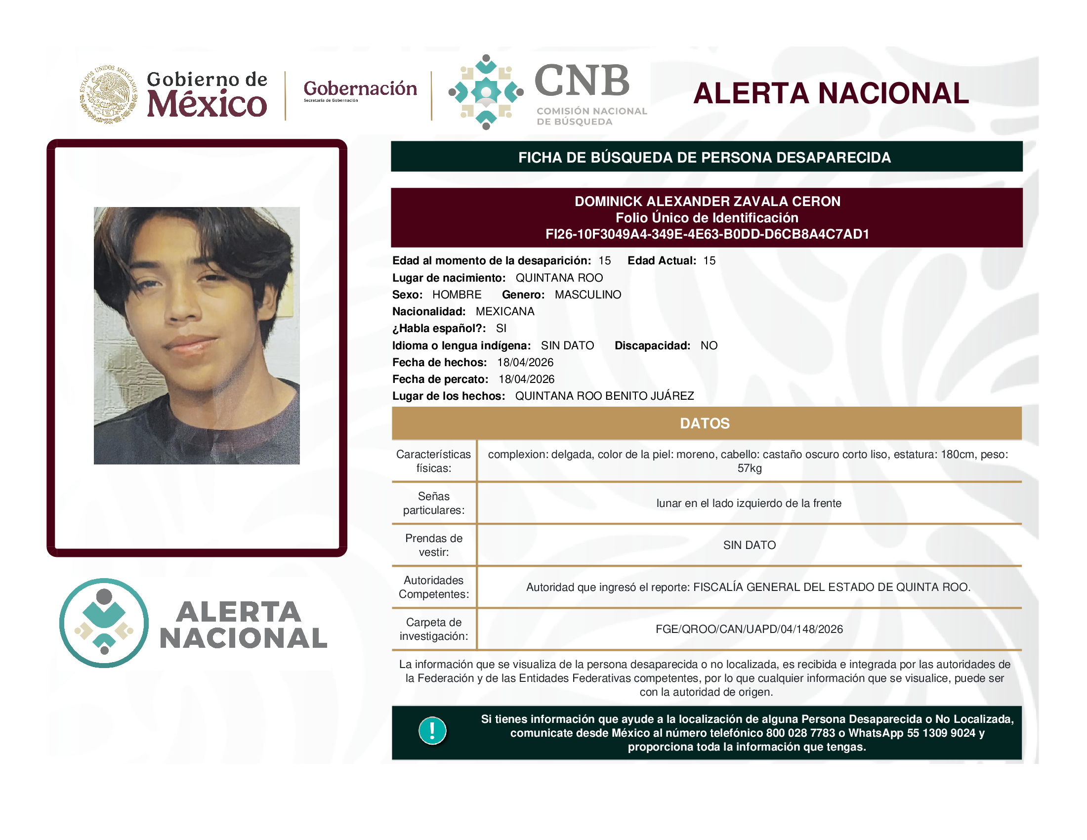 Dominick Alexander Zavala Ceron