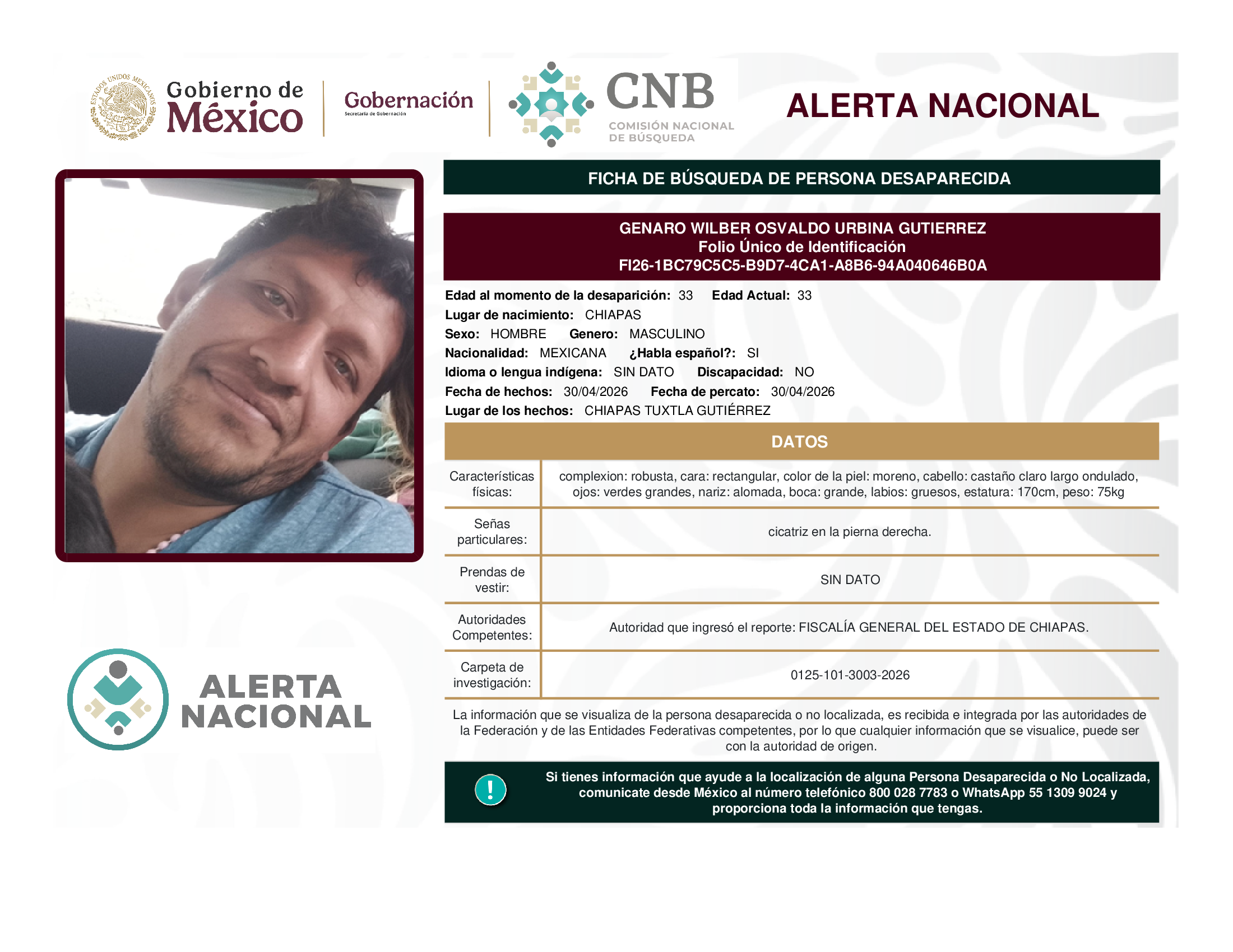 Genaro Wilber Osvaldo Urbina Gutiérrez