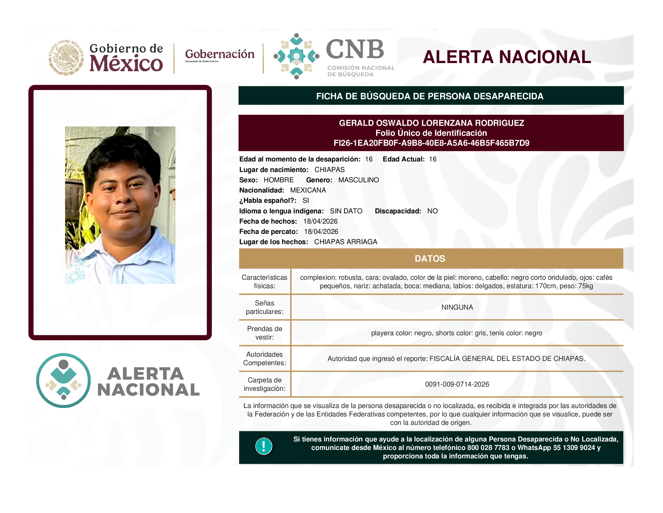 Gerald Oswaldo Lorenzana Rodríguez