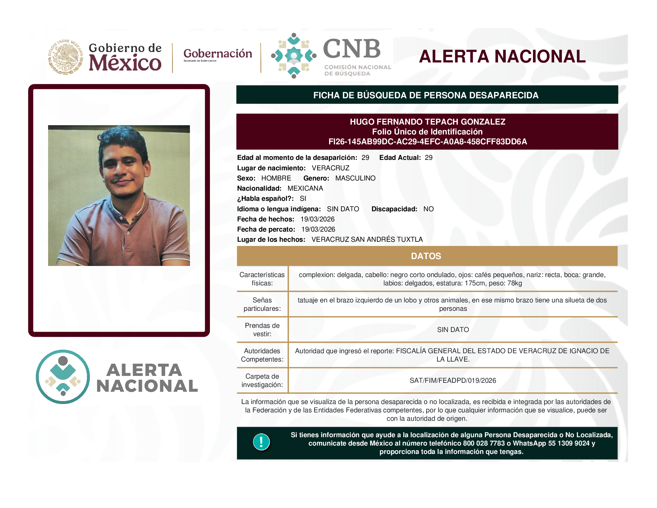 Hugo Fernando Tepach González