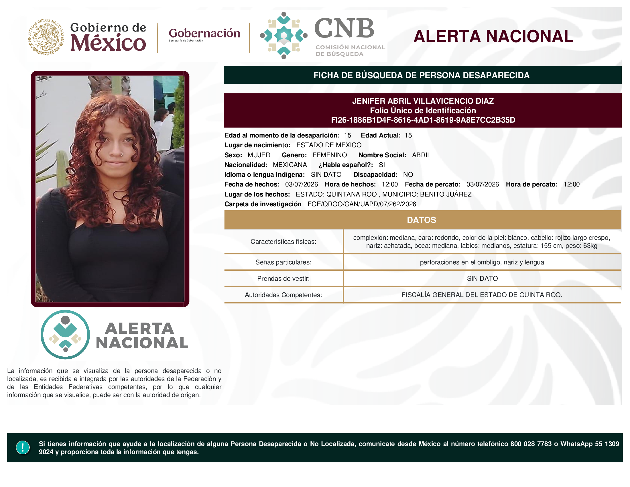 Jenifer Abril Villavicencio Díaz