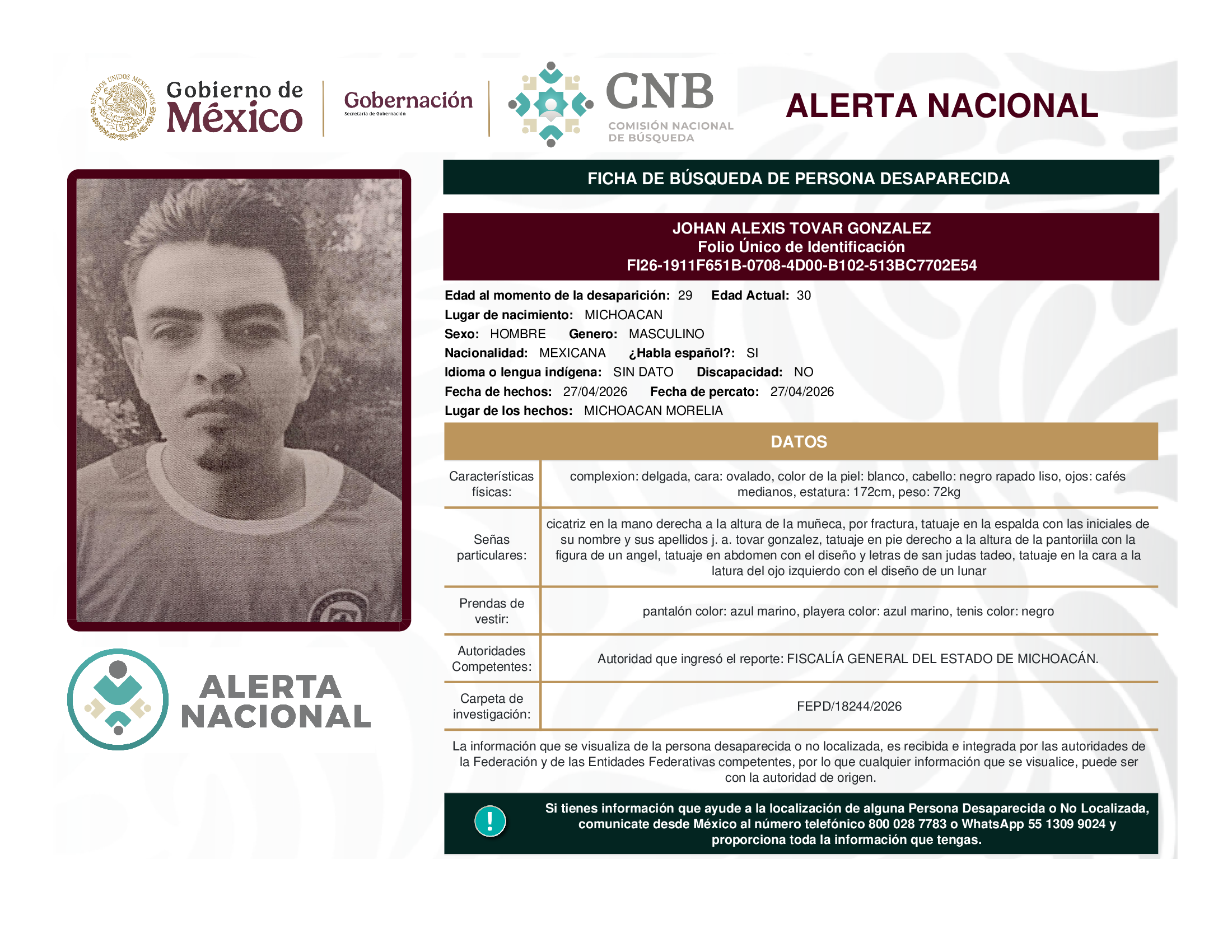 Johan Alexis Tovar González
