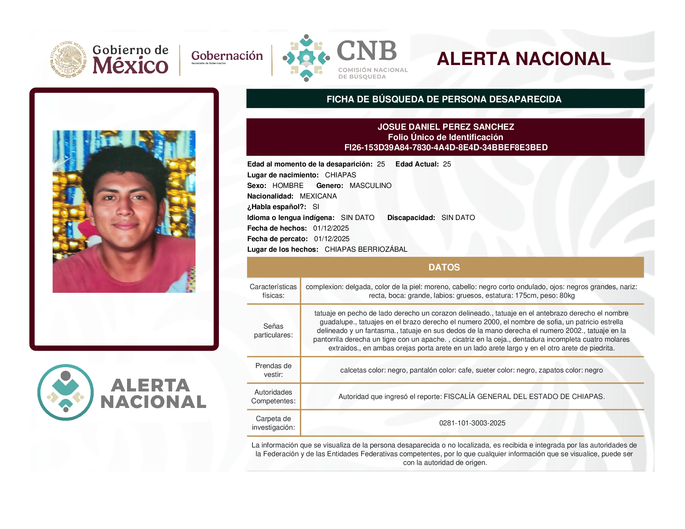 Josue Daniel Pérez Sánchez