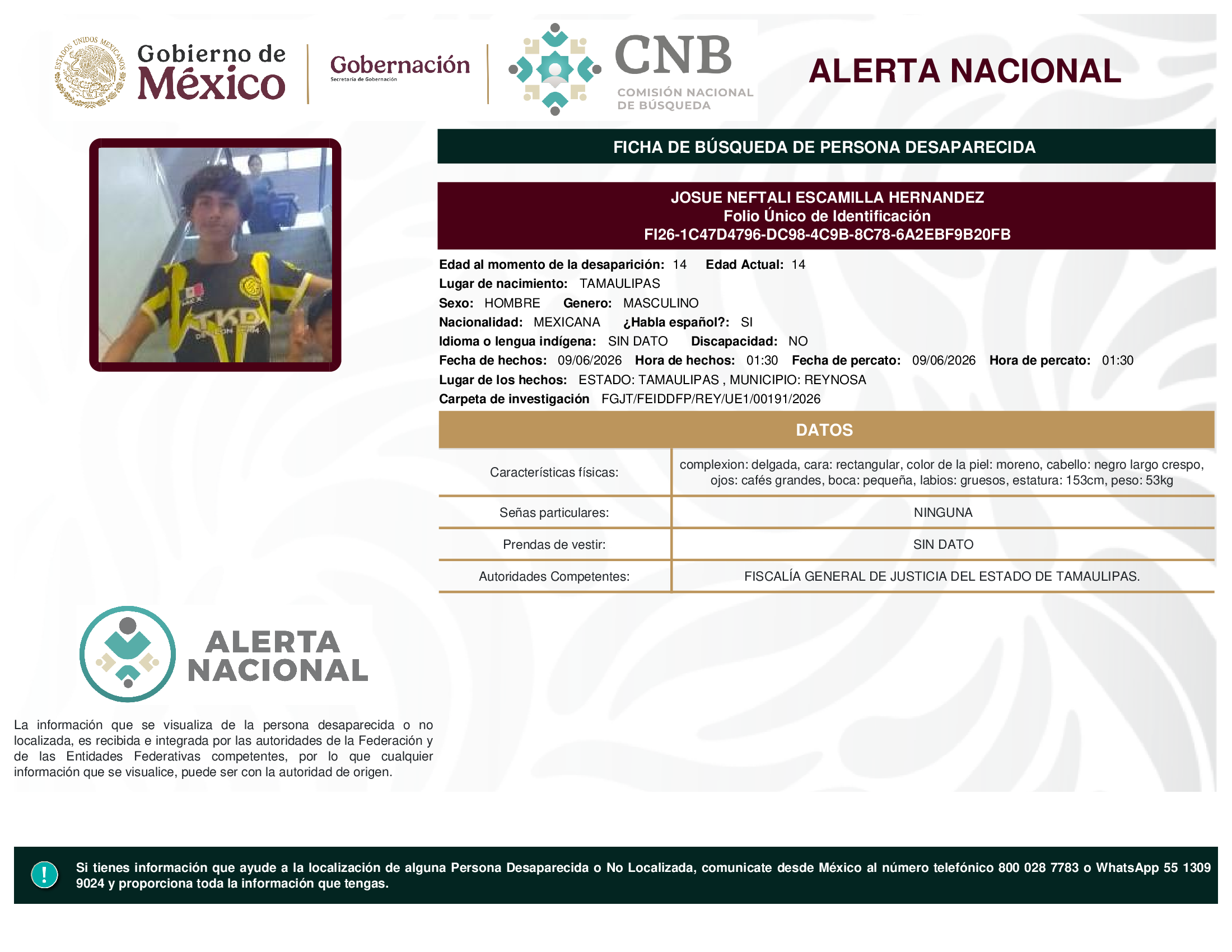 Josue Neftali Escamilla Hernández
