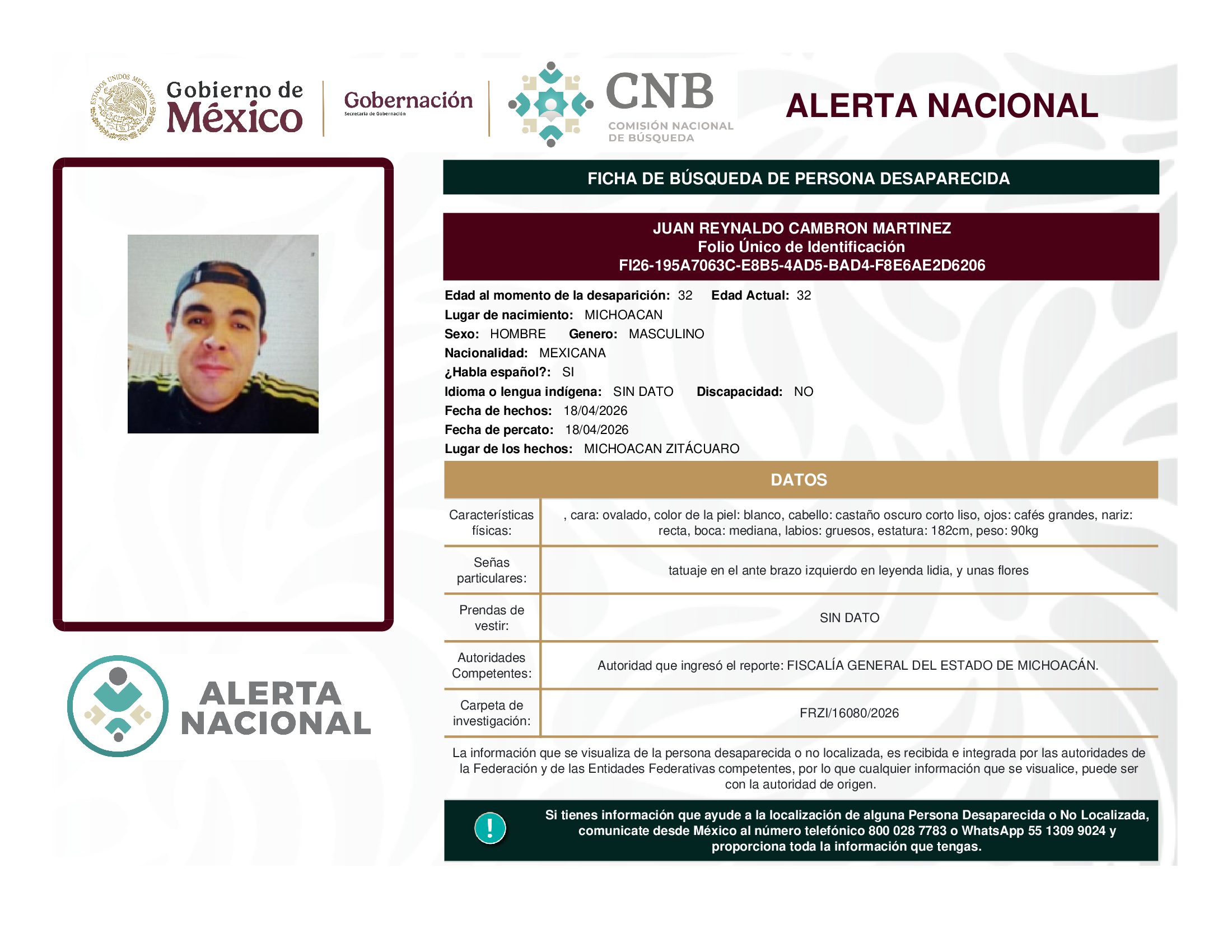 Juan Reynaldo Cambron Martínez