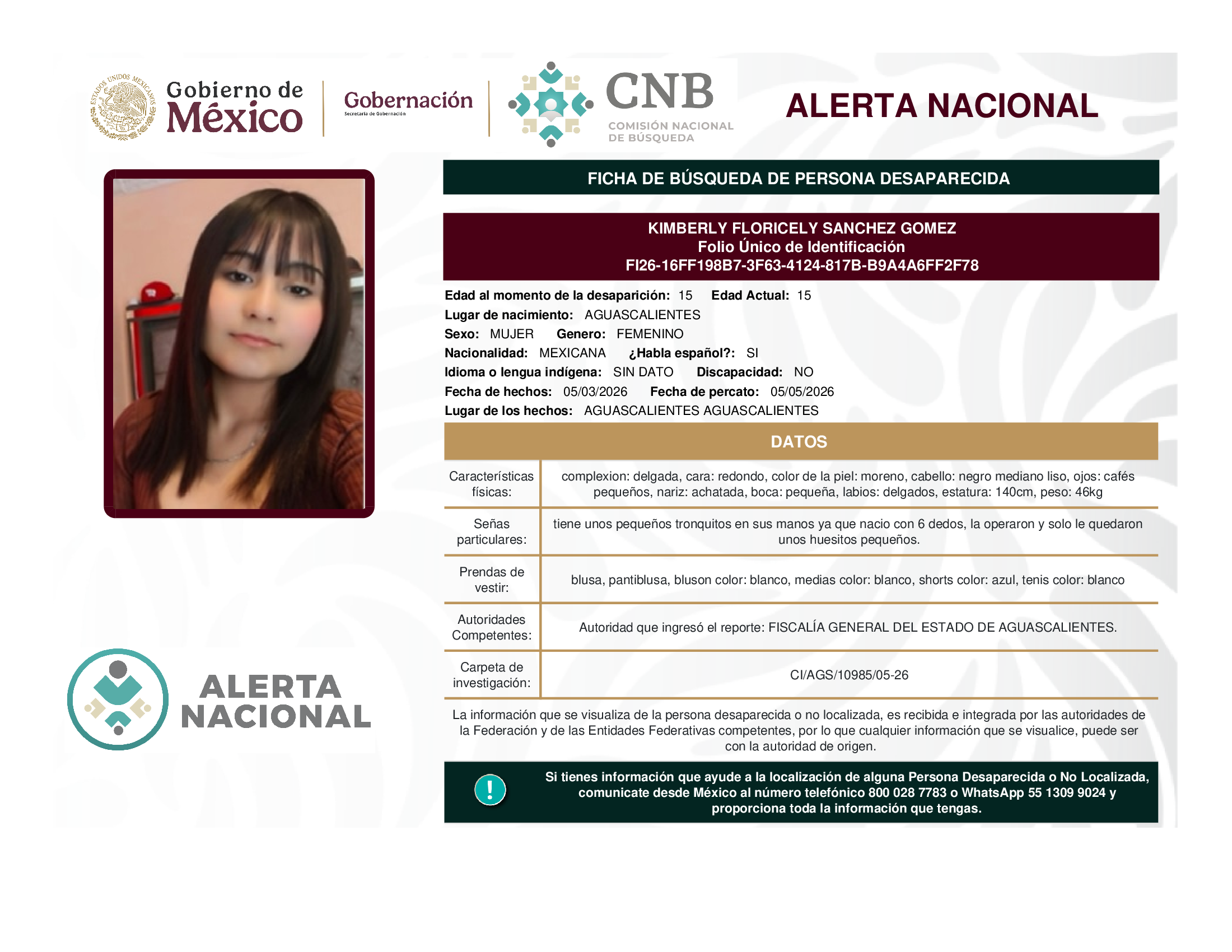 Kimberly Floricely Sánchez Gómez