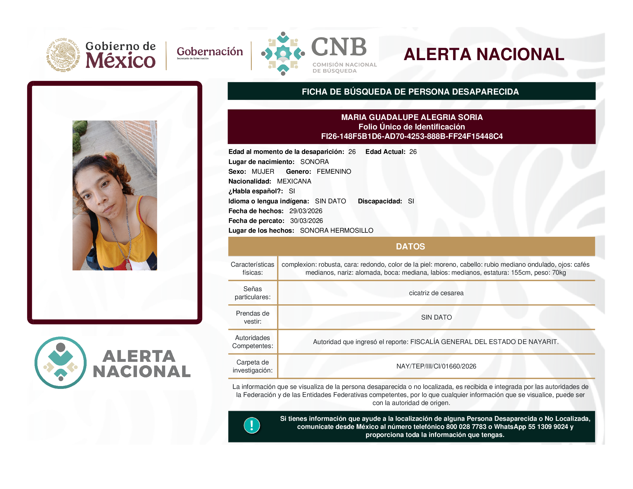 María Guadalupe Alegria Soria