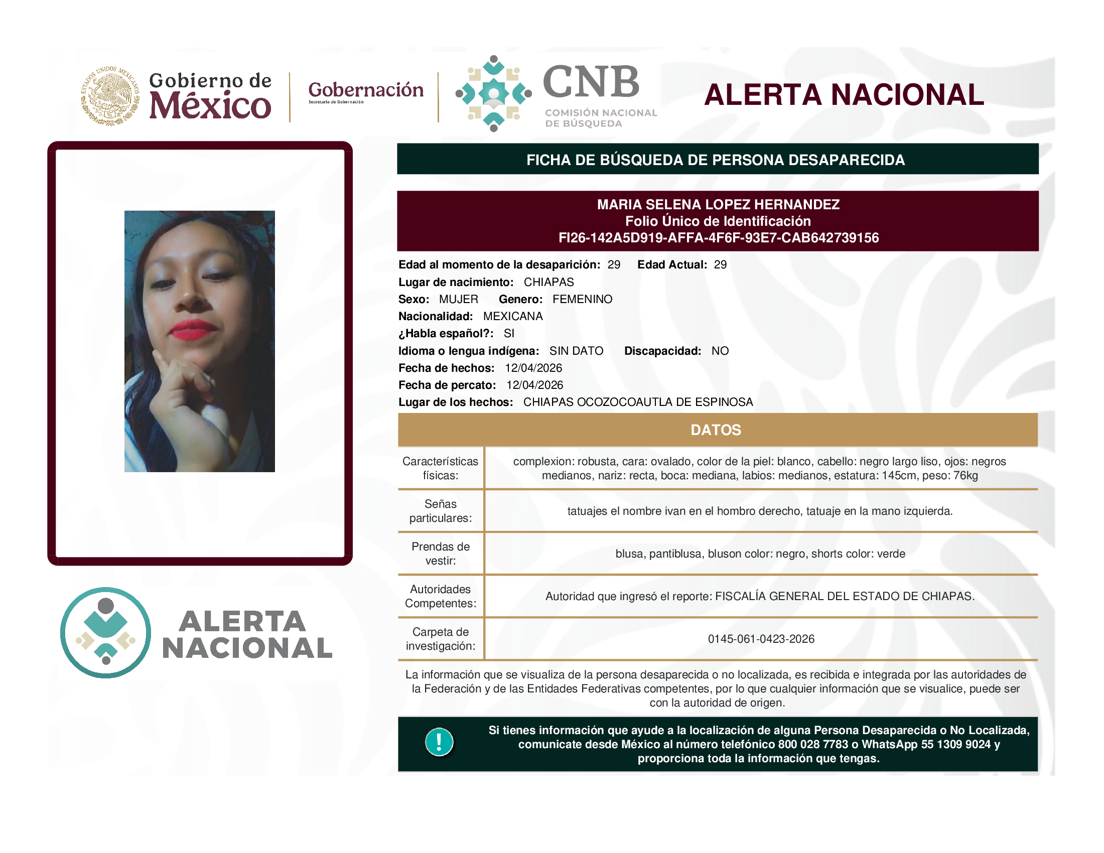 María Selena López Hernández