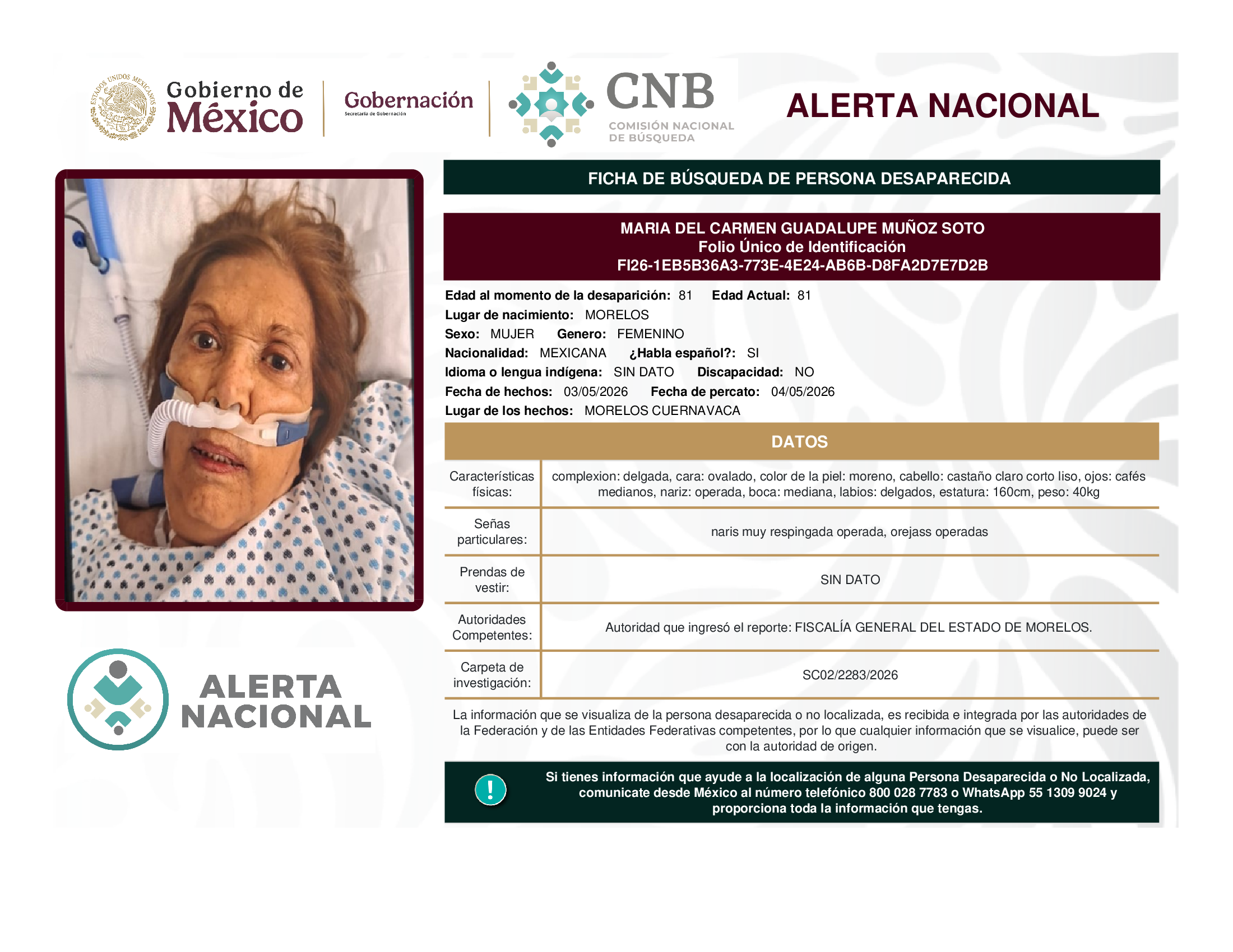 María Del Carmen Guadalupe Muñoz Soto