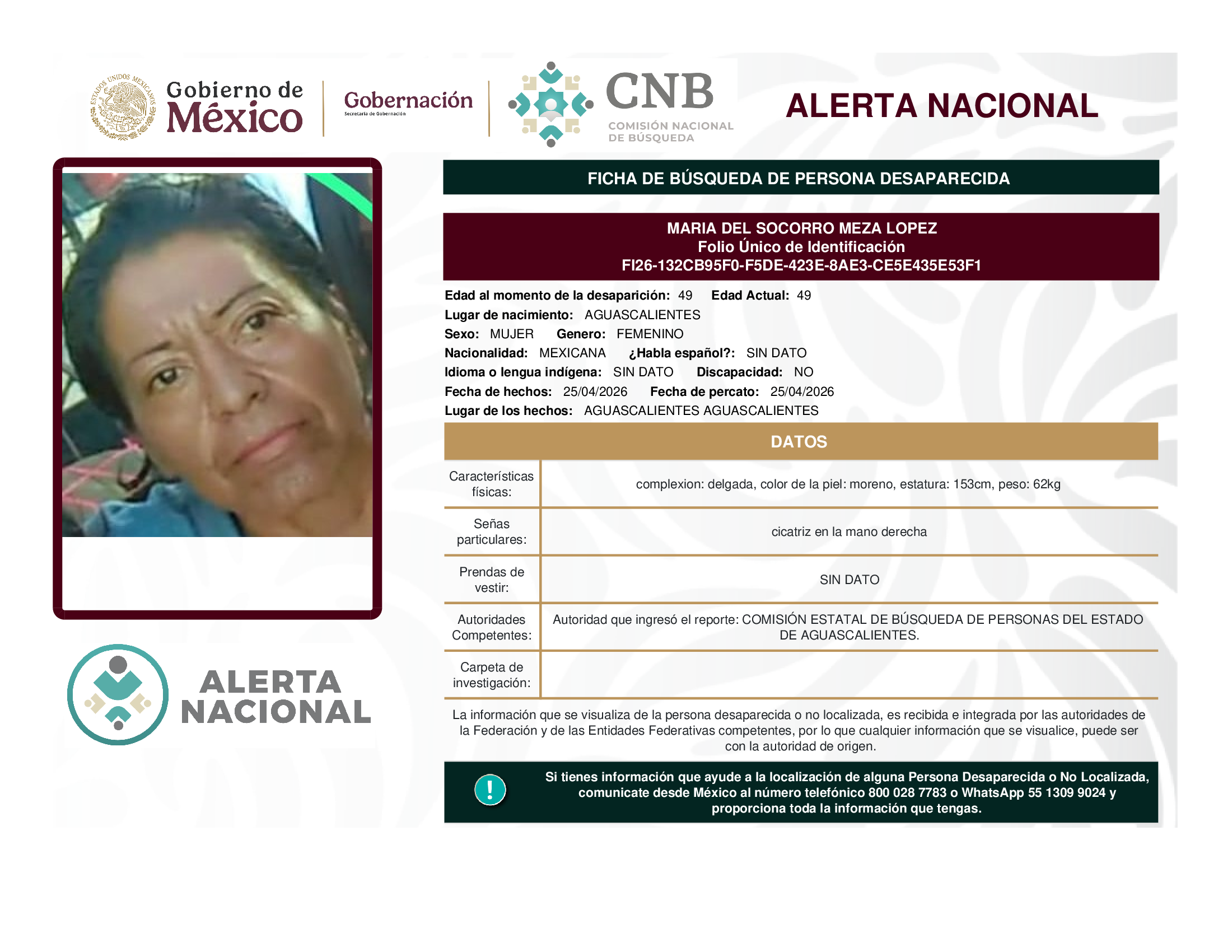 María Del Socorro Meza López