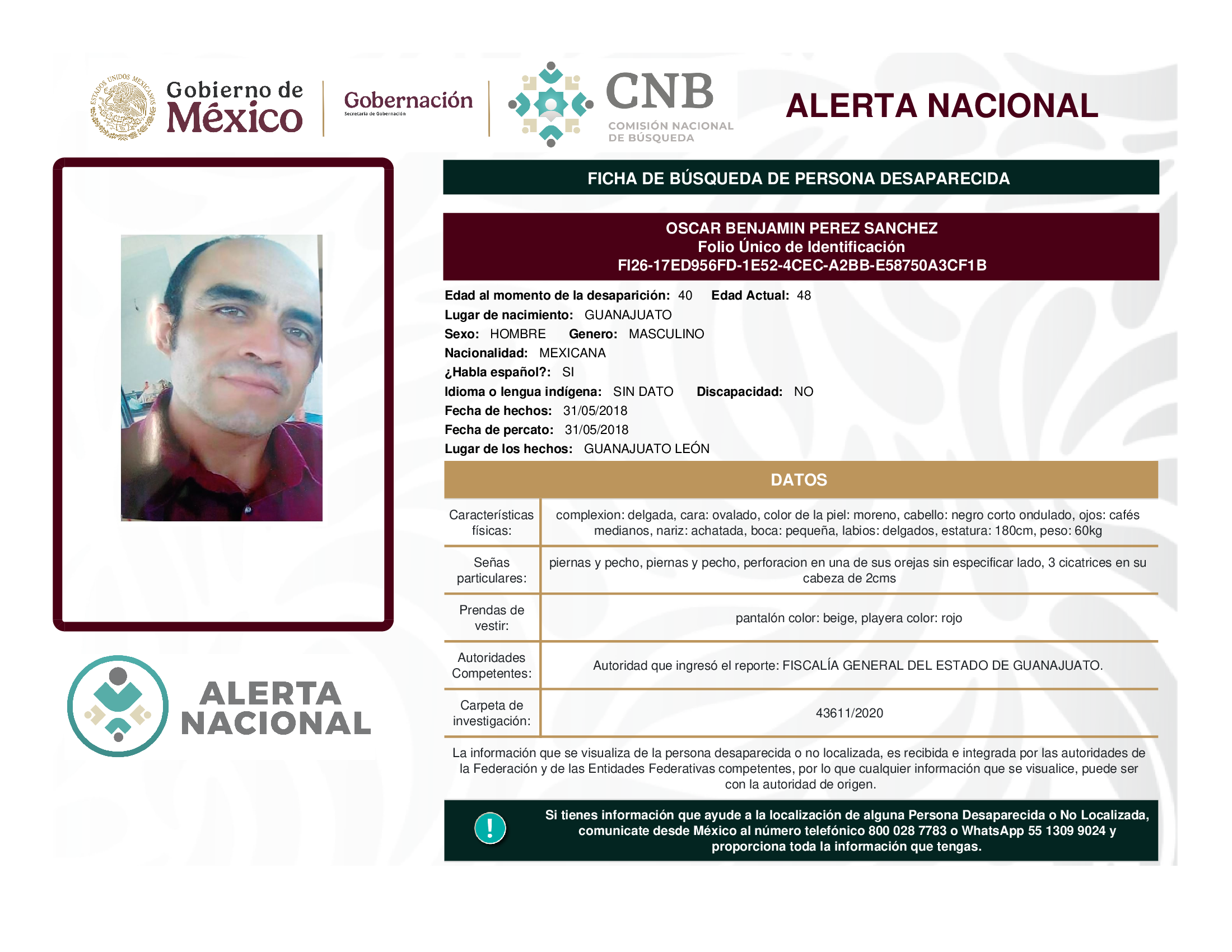 Óscar Benjamin Pérez Sánchez